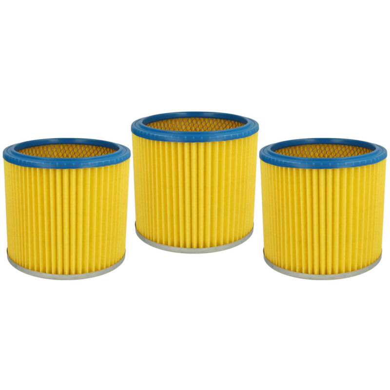 foto del prodotto 3x filtro a pieghe piatte compatibile con lavor lavorwash gn 32, gn 22, ashley 300, ashley 100, gbx 32, gbx 22 aspirapolvere blu giallo vhbw