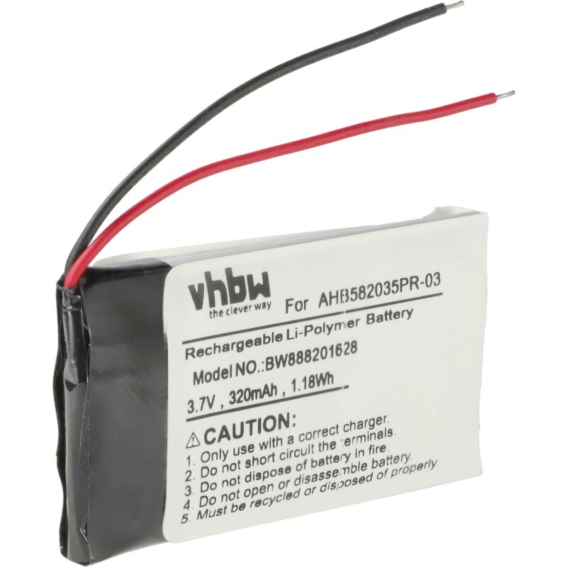 foto del prodotto vhbw batteria compatibile con jabra speak 510 vivavoce telefono da conferenza 320mah, 3,7v, li poly 