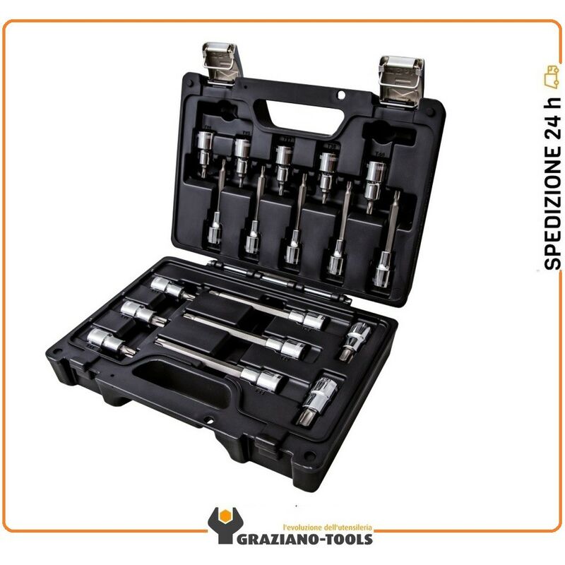 immagine 0 del prodotto beta assortimento di 18 chiavi a bussola per viti con impronta torx in cassetta di plastica easy 923e tx c18
