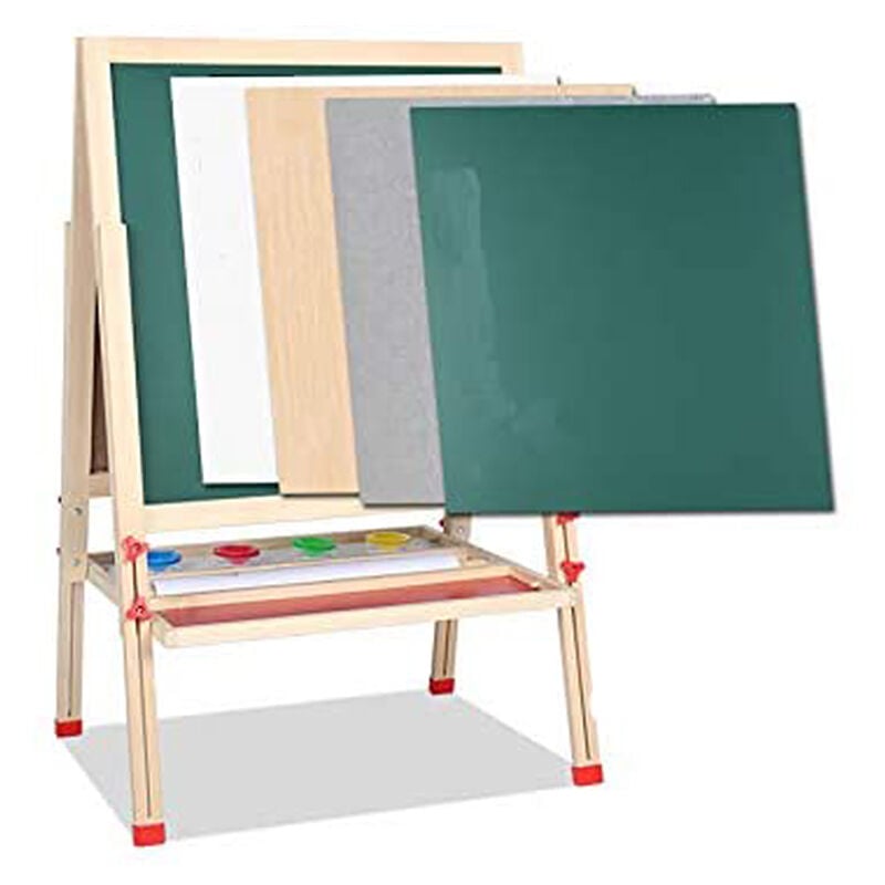 foto del prodotto tavolo da disegno per bambini lavagna da esterno lavagna cavalletto lati in legno