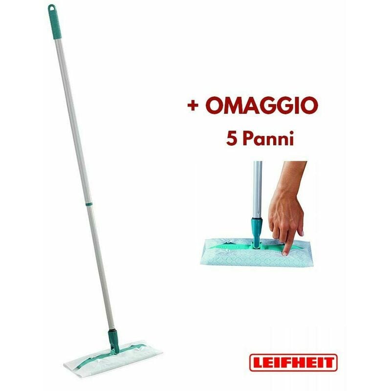 foto del prodotto unbekannt leifheit clean away scopa catturapolvere con panno antistatico straccio 56640