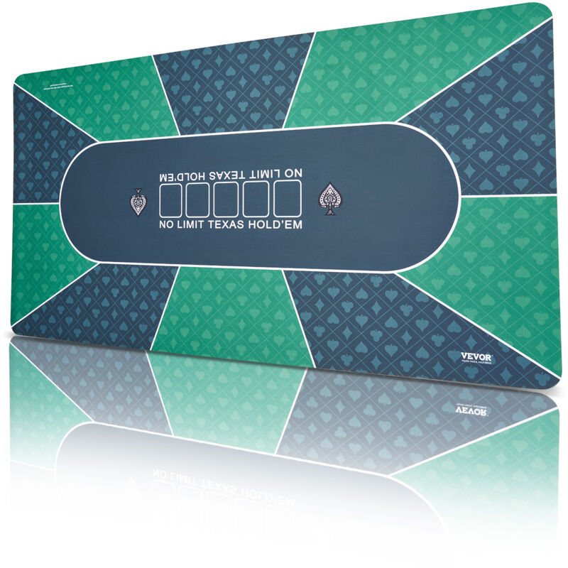 foto del prodotto tappetino da poker piano tavolo da poker 180x90 cm, 6 8 giocatori, piano tavolo da poker pieghevole con borsa trasporto, tappeto da poker