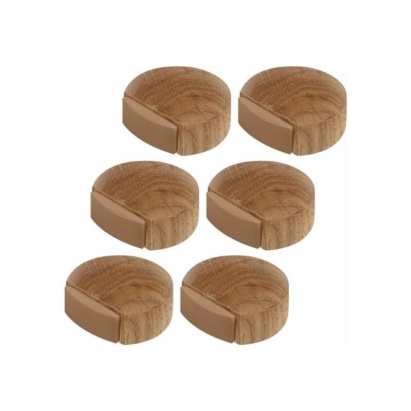 foto del prodotto 6 pezzi fermaporta fermaporta adesivo in legno per pavimento e parquet fermaporta adesivo fermaporta rovere naturale 