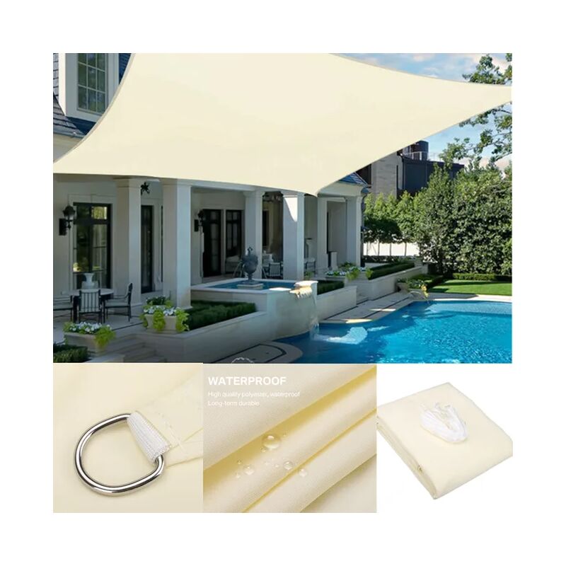 foto del prodotto tenda parasole impermeabile, protezione parasole, tenda a vela, tenda da campeggio, grande, per tenda da sole, patio da giardino, 8 x 3 m.