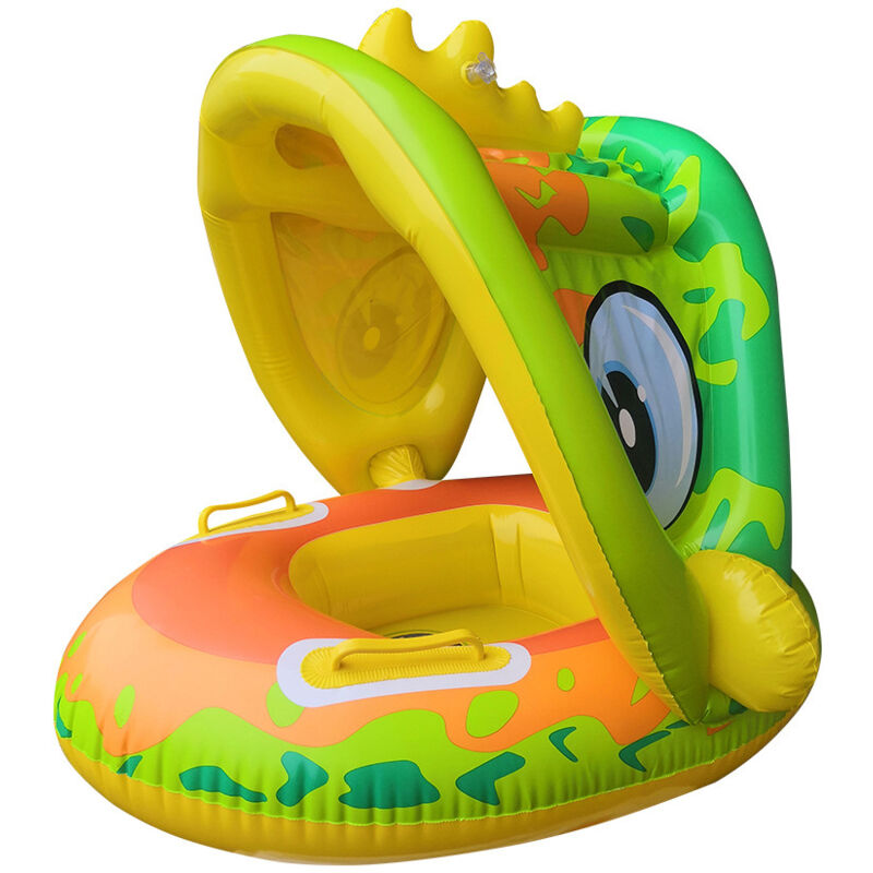 foto del prodotto galleggiante per piscina per bambini unicorno con cappottina parasole anello gonfiabile per nuoto per bambini, galleggiante a molla, seggiolino di