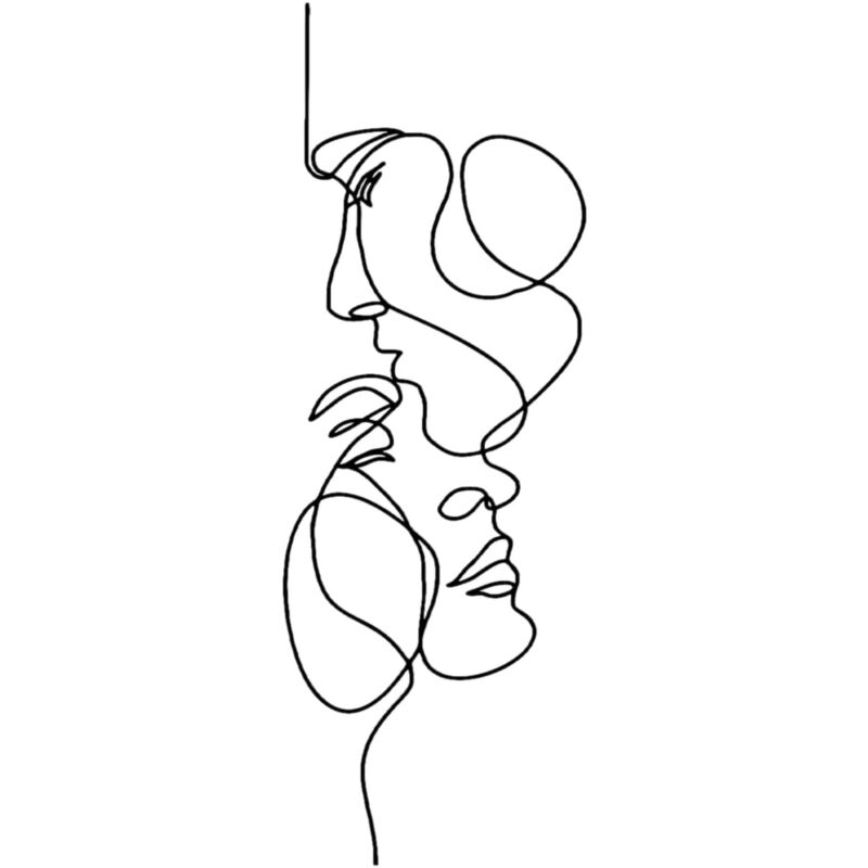 foto del prodotto arte da parete in metallo minimalista astratta linea da parete scultura in ferro decorazione moderna soggiorno casa bagno ufficio facciale 50x18 cm 