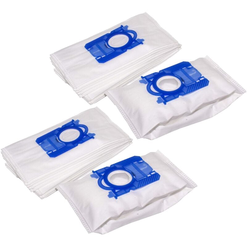 foto del prodotto 20x sacchetto compatibile con miostar vac 4600, vac 4700, vac 7600, vac 7700 aspirapolvere in microfibra, 28cm x 17,5cm, bianco blu vhbw