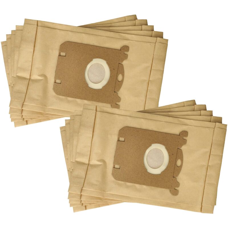 foto del prodotto 10x sacchetto compatibile con mio star vac 4700, vac 4800, vac 4800 bb, vac 4900 aspirapolvere carta, 25,8cm x 16,2cm, color sabbia vhbw