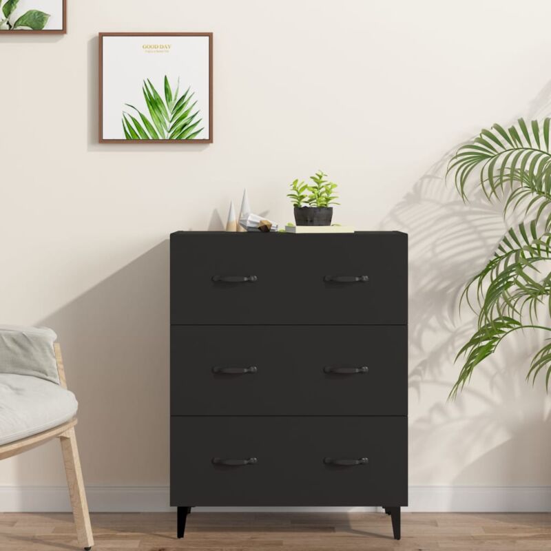 foto del prodotto furniture limited credenza nera 69,5x34x90 cm in legno