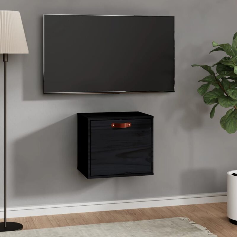 foto del prodotto furniture limited pensile nero 40x30x35 cm in legno massello di