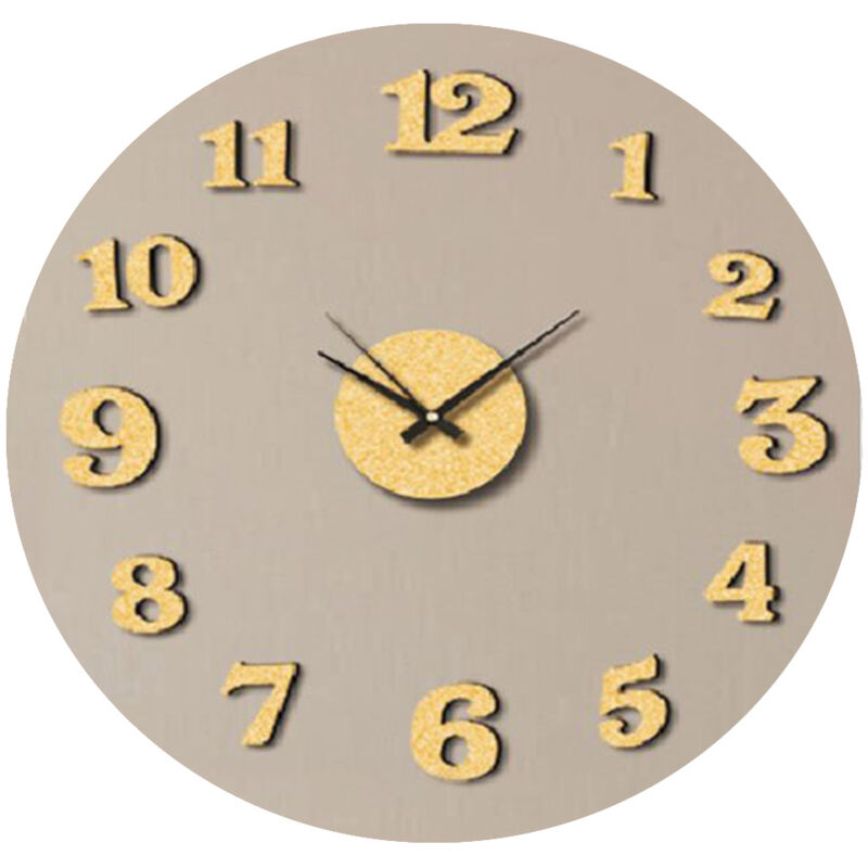 foto del prodotto orologio tondo adesivo satinato in colore oro da 75cm