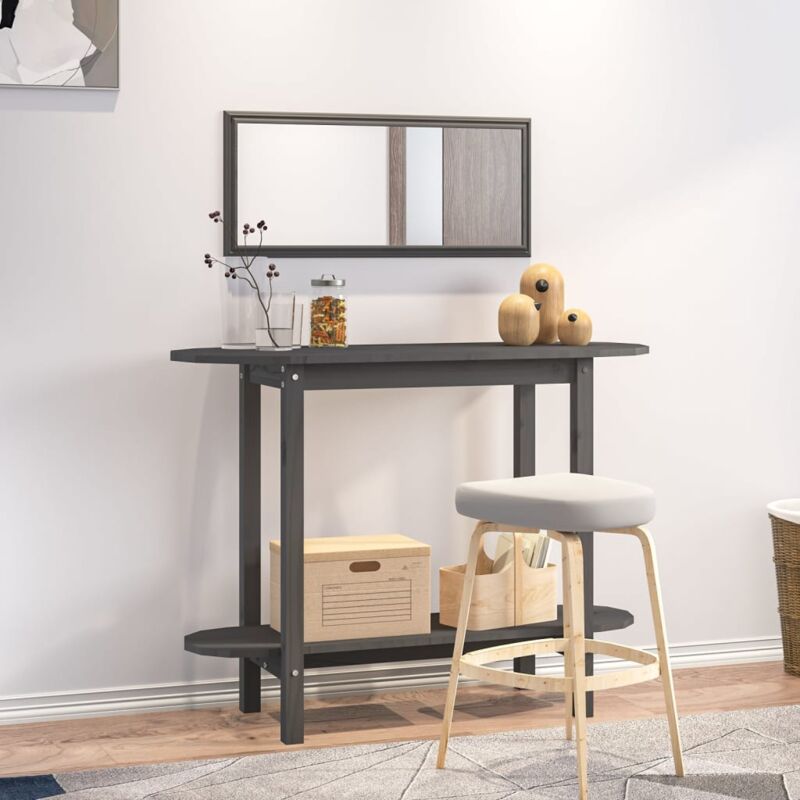 foto del prodotto furniture limited tavolo consolle grigio 110x40x80 cm in legno