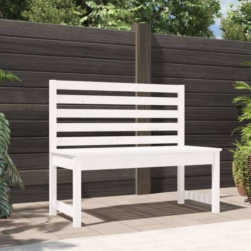 foto del prodotto vidaxl panca da giardino bianca 109 cm in legno massello di pino