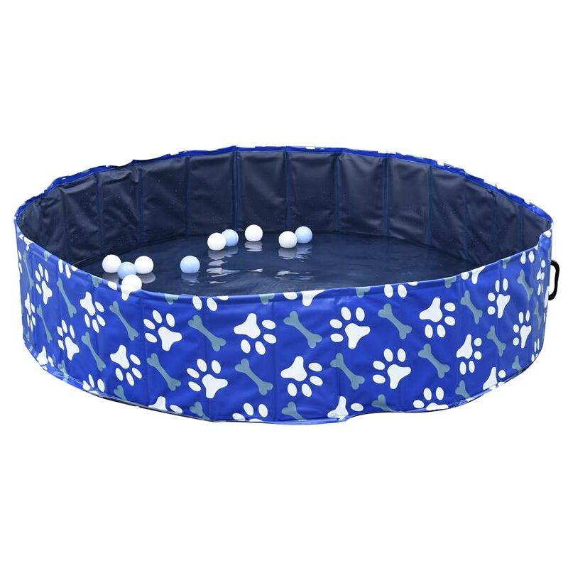 foto del prodotto piscina rigida per cani taglia grande 65kg in plastica antiscivolo blu 140x30 cm