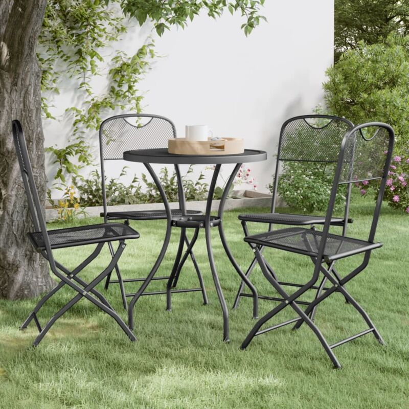 foto del prodotto furniture limited sedie giardino pieghevoli 4 pz rete metallica