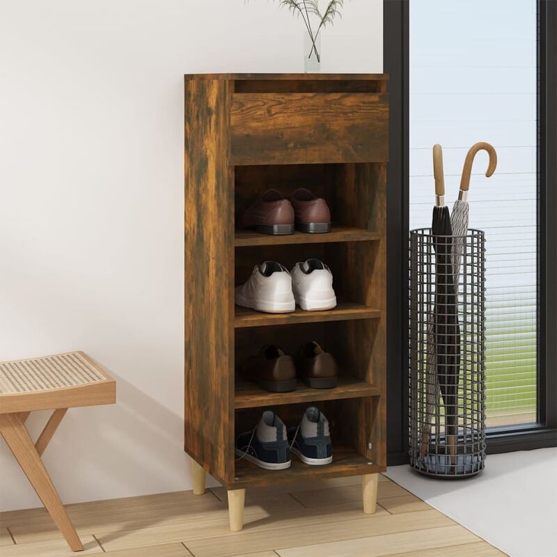foto del prodotto furniture limited scarpiera rovere fumo 40x36x105 cm in legno