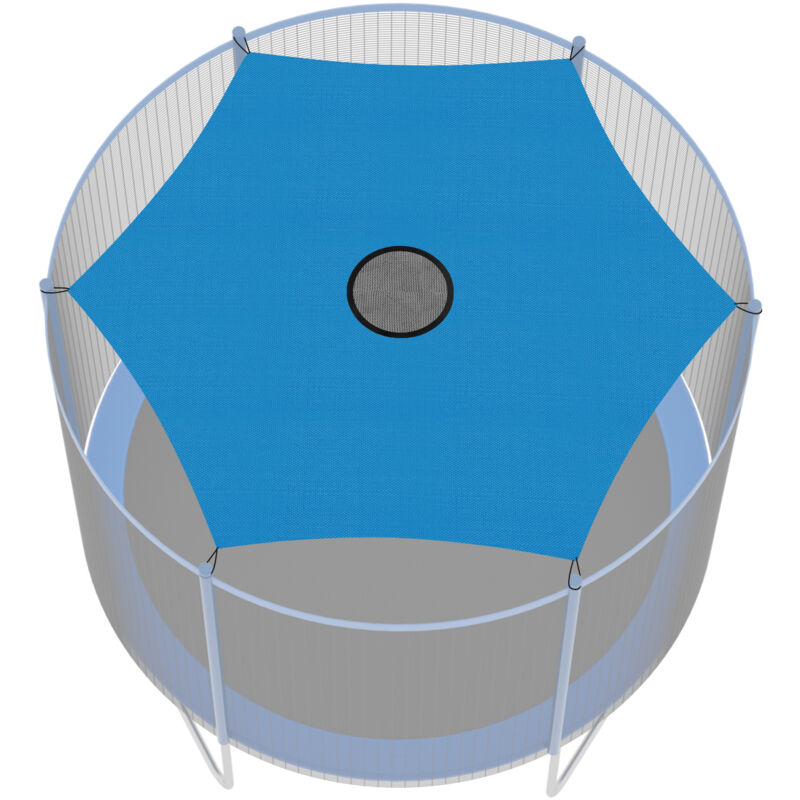 foto del prodotto swanew copertura per trampolino, protezione solare antistrappo anti uv per trampolino 6 barre 244cm blu