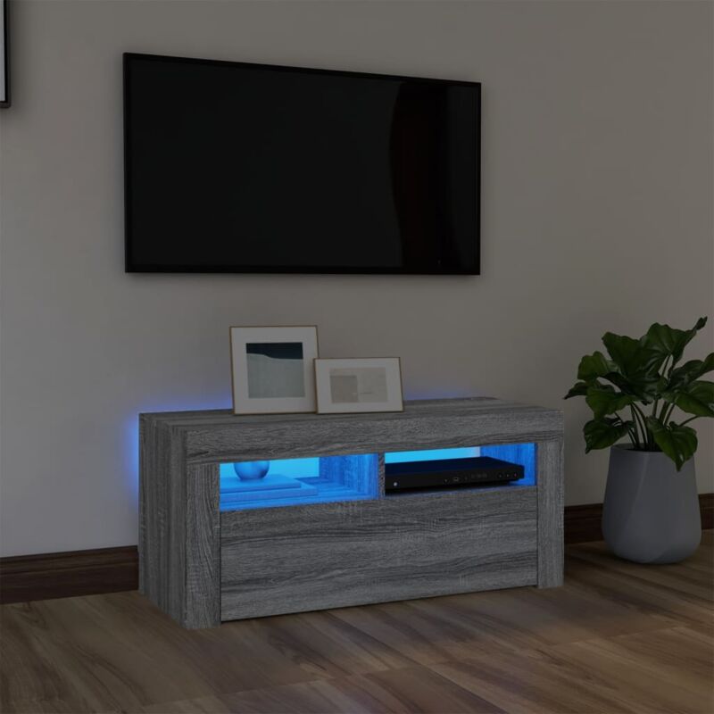 foto del prodotto jinlefu furniture limited mobile porta tv con luci led grigio sonoma