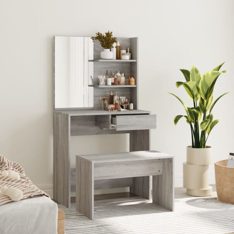 foto del prodotto furniture limited set tavolo da toeletta grigio sonoma