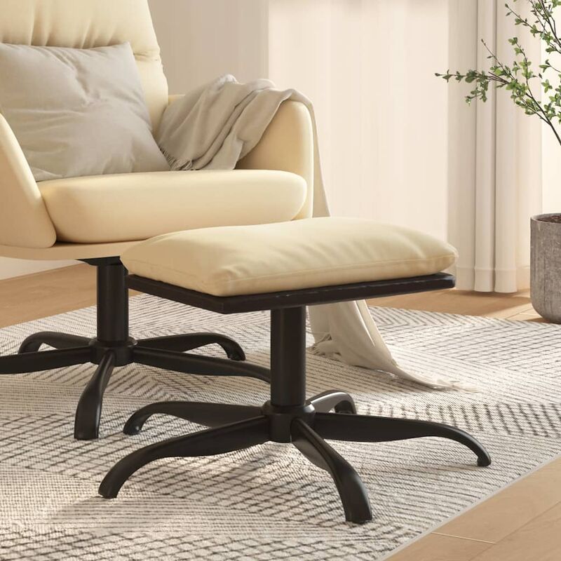 foto del prodotto furniture limited poggiapiedi crema 60x60x36 cm in tessuto e