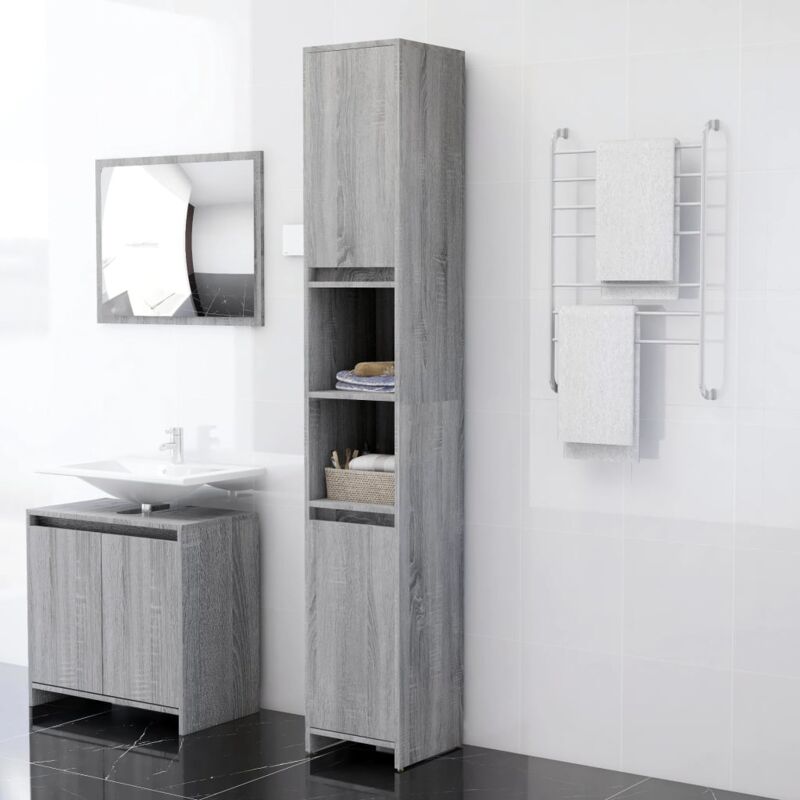 foto del prodotto furniture limited armadio bagno rovere grigio 30x30x183,5cm