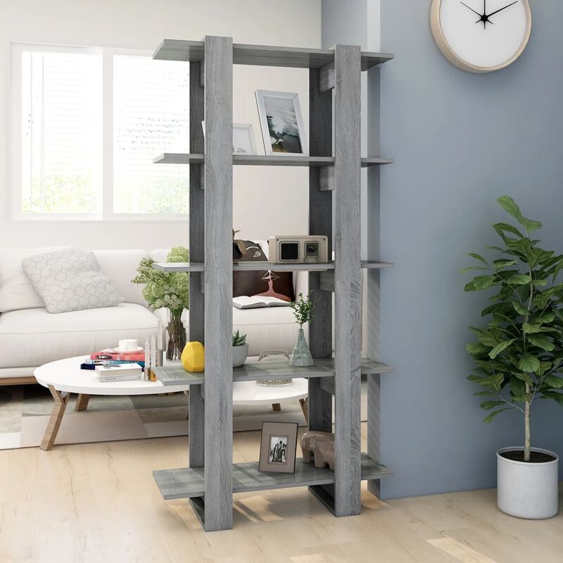 foto del prodotto furniture limited libreria divisorio grigio sonoma 80x30x160 cm