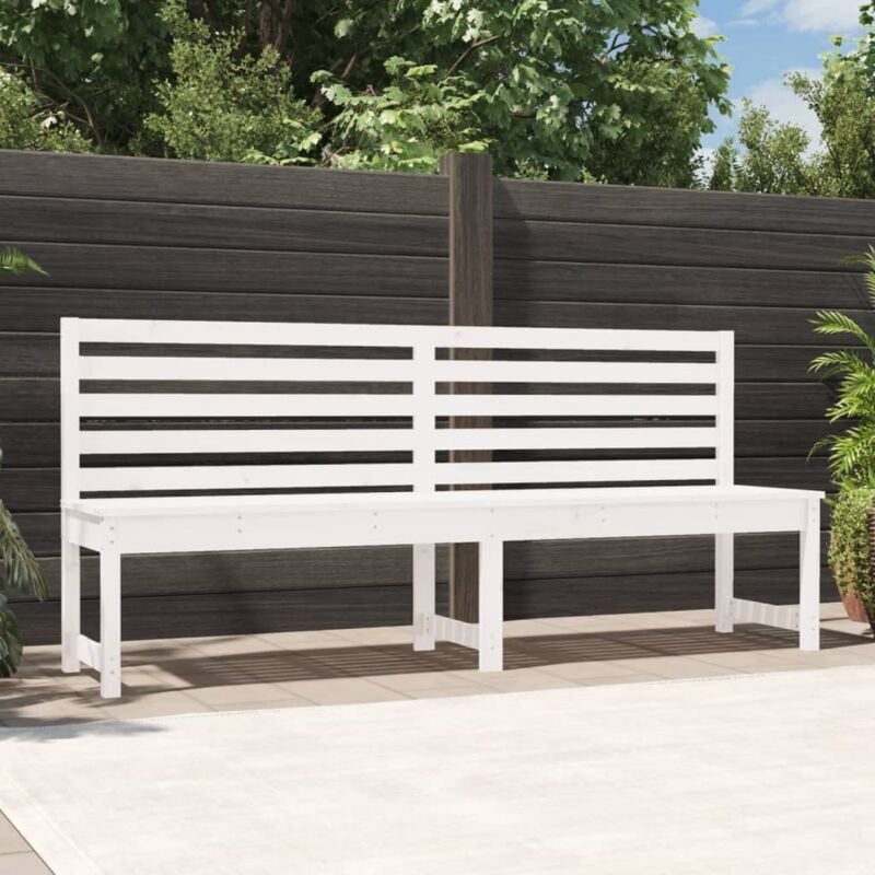 foto del prodotto vidaxl panca da giardino bianca 201,5 cm in legno massello di pino
