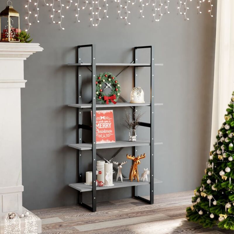 foto del prodotto furniture limited libreria 4 ripiani grigio cemento 80x30x140cm