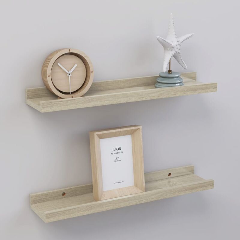 foto del prodotto furniture limited mensole da parete 2 pz rovere sonoma 40x9x3