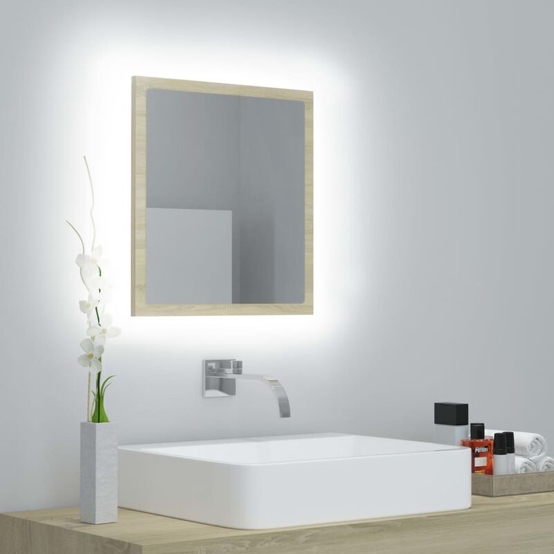 foto del prodotto furniture limited specchio da bagno led rovere sonoma 40x8,5x37