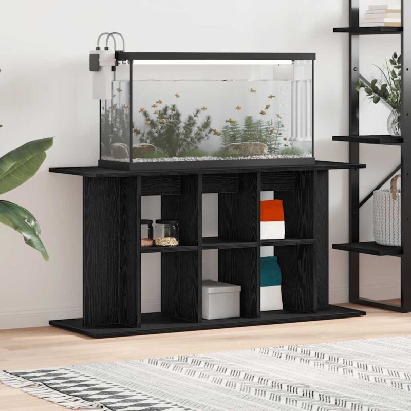 foto del prodotto supporto acquario 120x40x60 cm legno multistrato rovere nero vidaxl