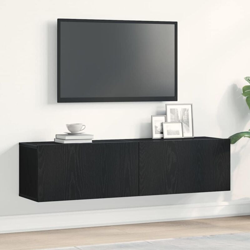 foto del prodotto vidaxl mobile tv rovere nero 120x30x30,5 cm in legno multistrato