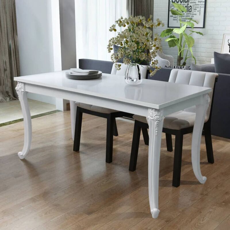 foto del prodotto vidaxl furniture limited tavolo da pranzo 116x66x76 cm bianco lucido
