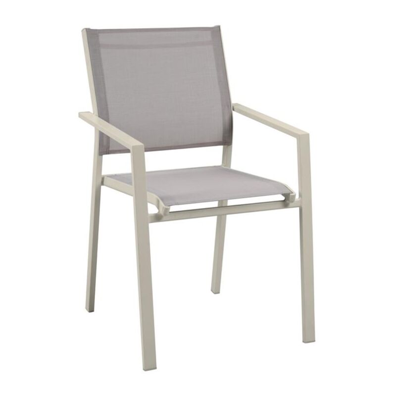 foto del prodotto garden sedia alluminio texliene con seduta comoda color tortora 55x55.5x88cm usato come nuovo
