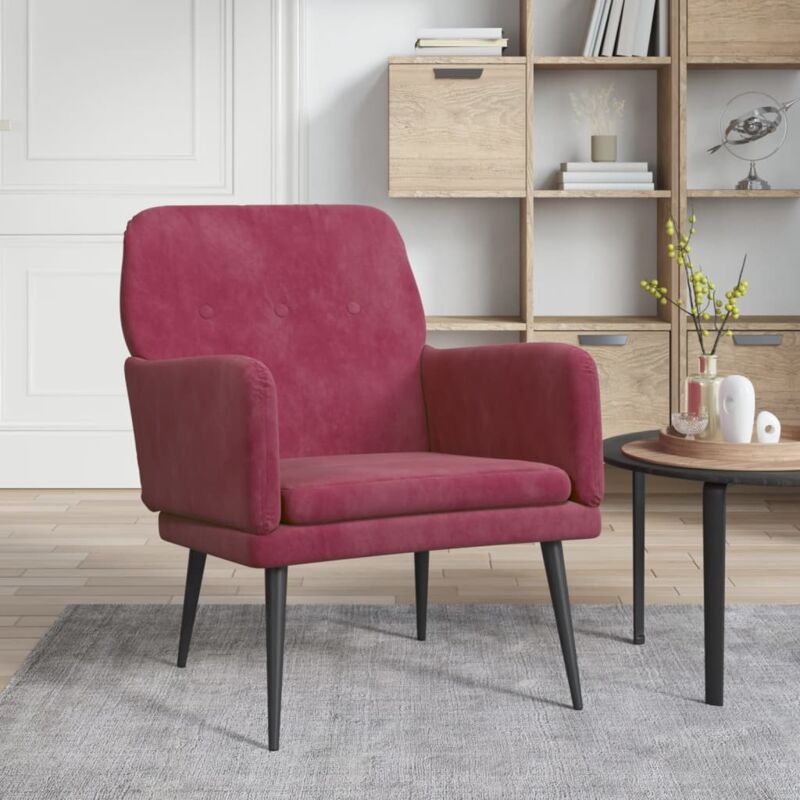 foto del prodotto vidaxl poltrona rosso vino 62x79x79 cm velluto