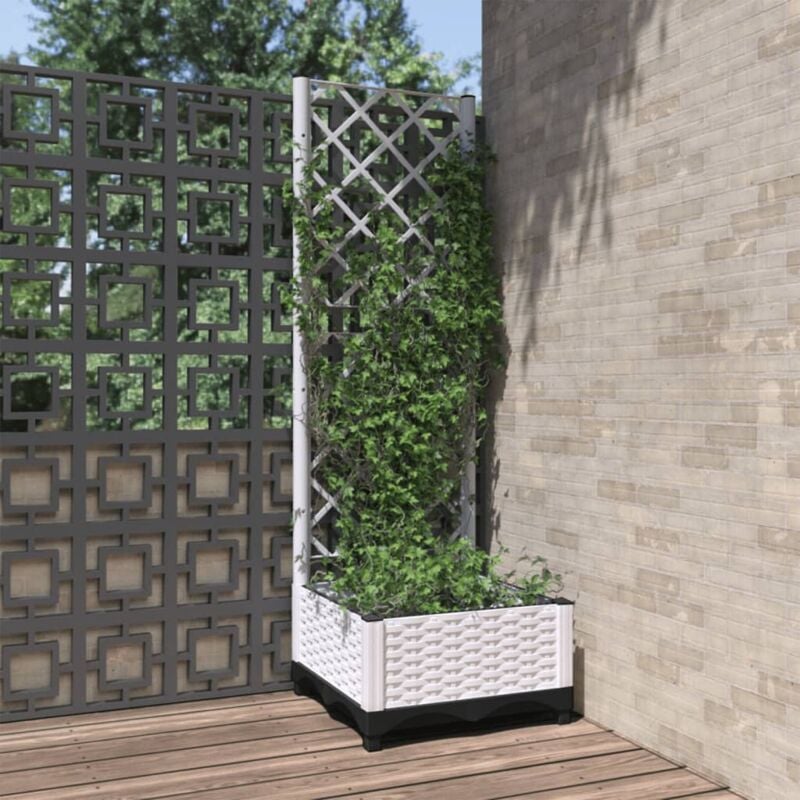 foto del prodotto furniture limited fioriera da giardino con graticcio bianco