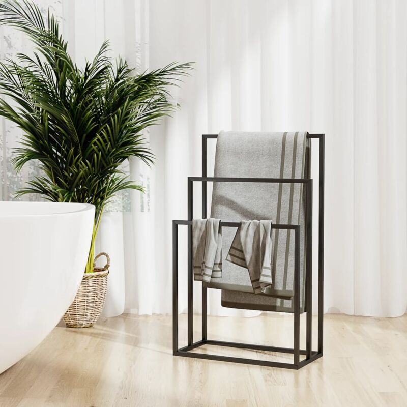 foto del prodotto prolenta premium furniture limited portasciugamani da pavimento nero 48x24x79cm