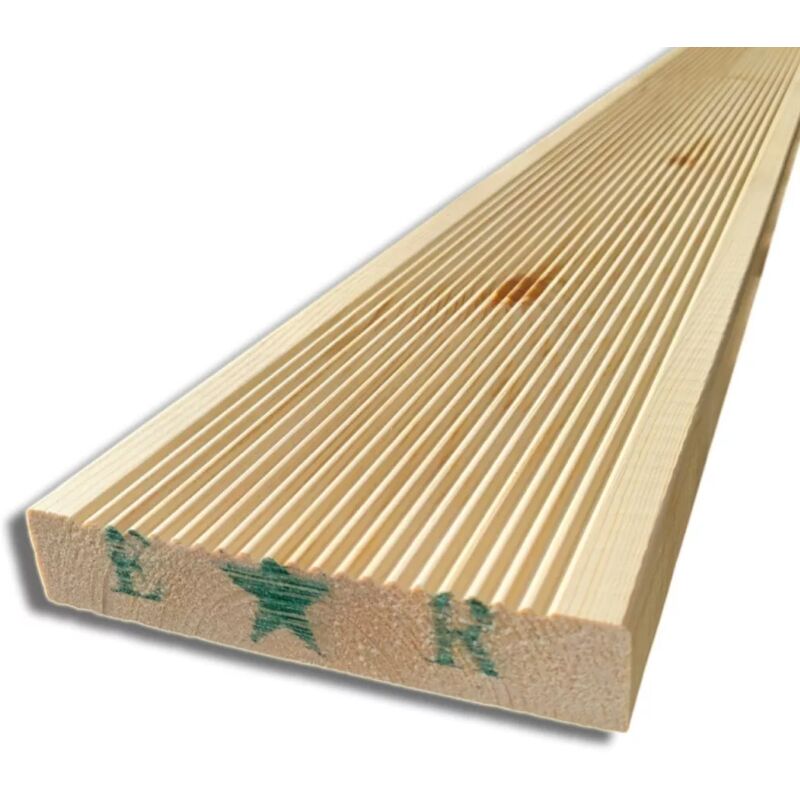 foto del prodotto sunwood pavimento decking naturale in legno antiscivolo da 300 cm, sezione 14,5x2,7 cm