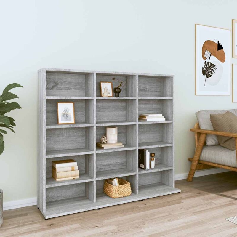 foto del prodotto furniture limited mobile porta cd grigio sonoma 100x23x89,5 cm