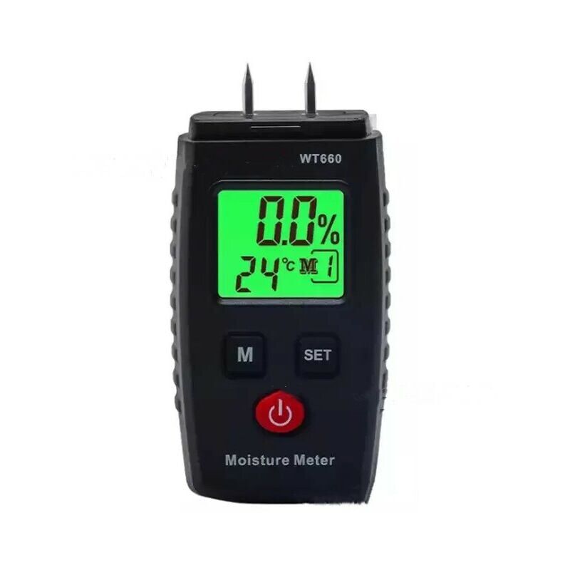 immagine 0 del prodotto misuratore di umidit , rilevatore di umidit a spillo con 3 modalit , display lcd con retroilluminazione verde, rilevatore di muffa per legno e