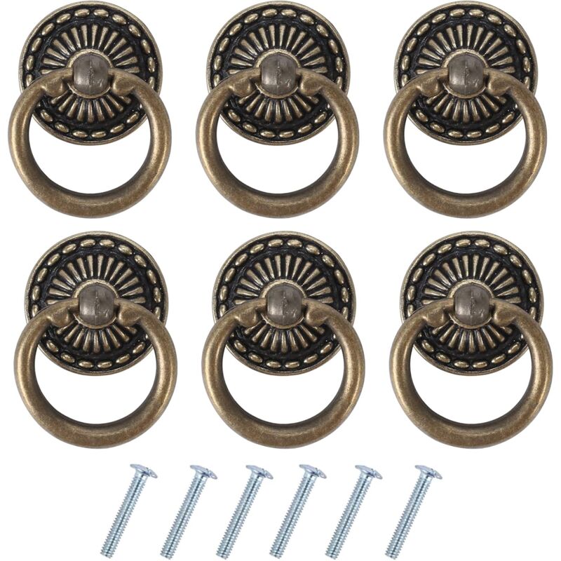 foto del prodotto 6 pezzi maniglia per mobili vintage maniglie per cassetti antiche maniglia per porta in bronzo per mobili armadio cassettiera porta dell armadio