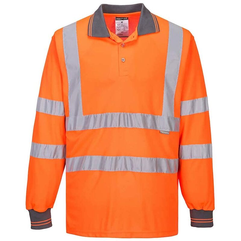 foto del prodotto portwest s277 polo alta visibilit , manica lunga, arancione, 4xl