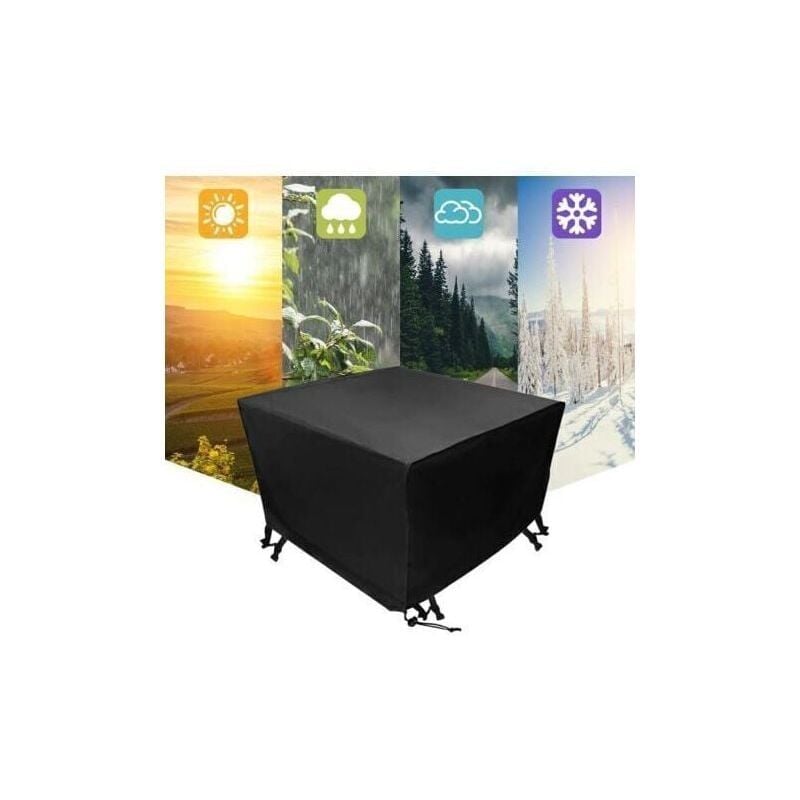 foto del prodotto copertura per mobili da giardino, grande copertura protettiva per mobili da giardino quadrati 120x120x74cm nero