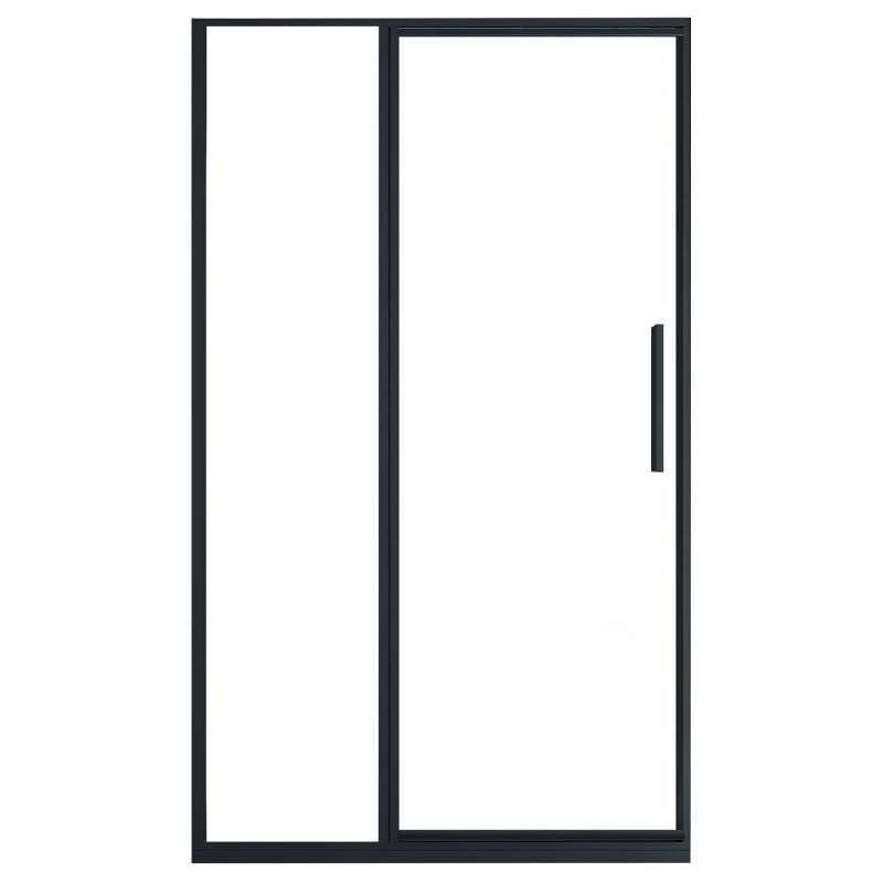 foto del prodotto porta per doccia girevole 120 x 195 cm nero opaco stile industriale toroni