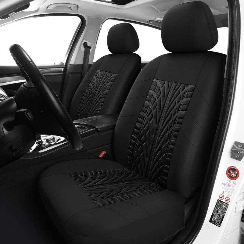 foto del prodotto coppia di coprisedili anteriori per auto, coprisedili lavabili e traspiranti per auto, coprisedili interni universali per la maggior parte di