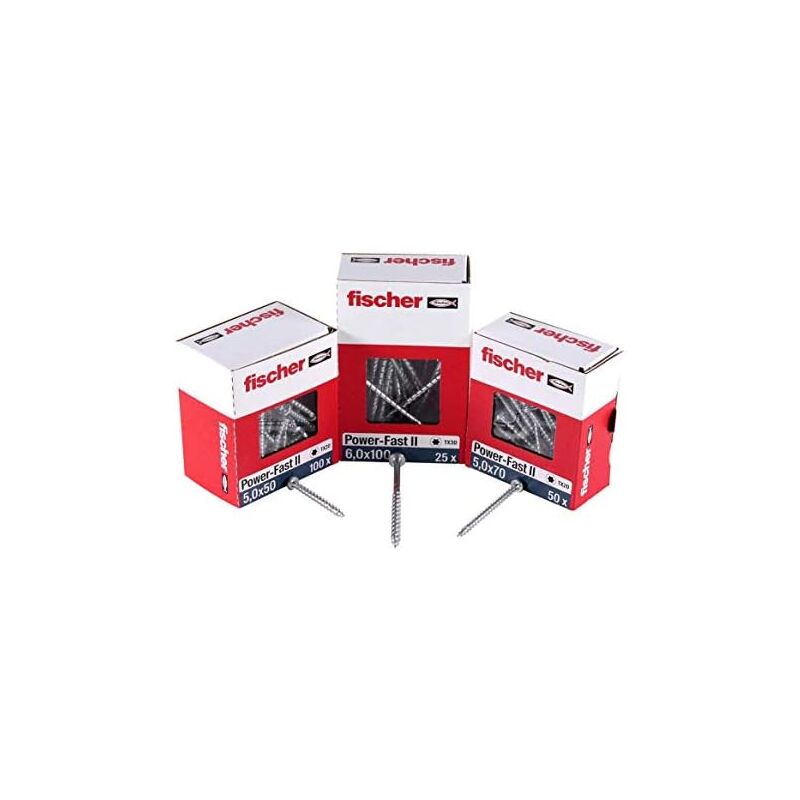 immagine 0 del prodotto fischer dresselhaus power fast ii 670385 vite di fissaggio 200 pezzi, testa svasata con stella interna tx, filettatura parziale, zincata ,