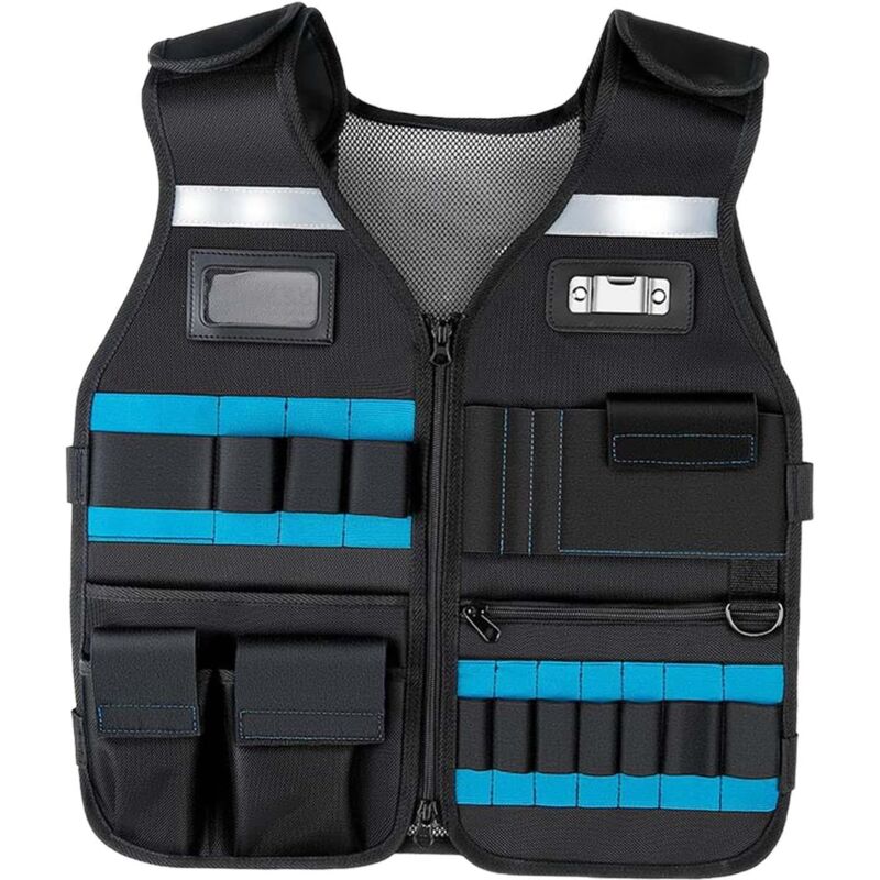foto del prodotto gilet portautensili con tasche, gilet riflettente, marsupio portautensili da pesca, universale, leggero, comodo, da indossare, gilet da lavoro di
