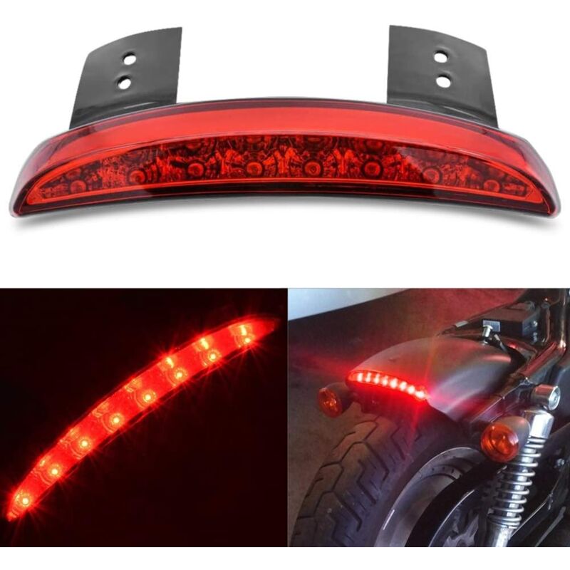 foto del prodotto fanale posteriore a led rosso stop running brake per harley sportster xl 1200n 883n xl1200v xl1200x lente rossa 