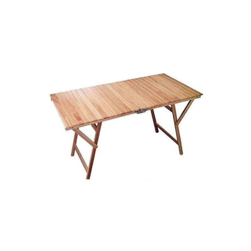 foto del prodotto tavolo pieghevole in legno naturale cm.70x140xh72