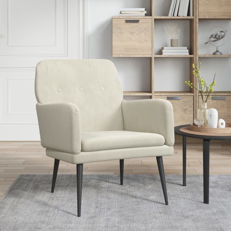 foto del prodotto vidaxl poltrona crema 62x79x79 cm velluto